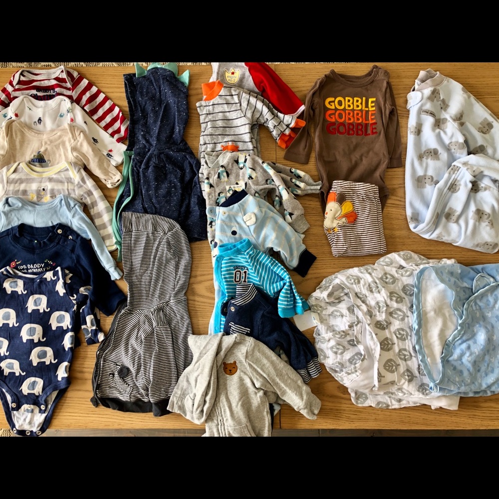Lot of Warm Baby Boy Clothes Size 3 Months
